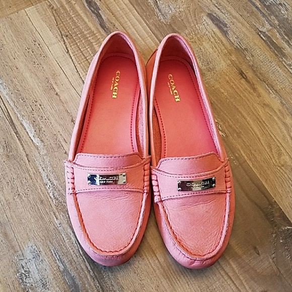 pink coach loafers